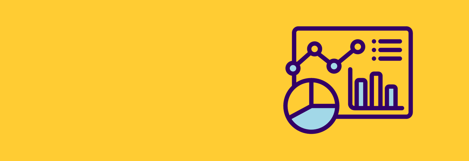 Illustration of a pie graph, line graph and chart. 