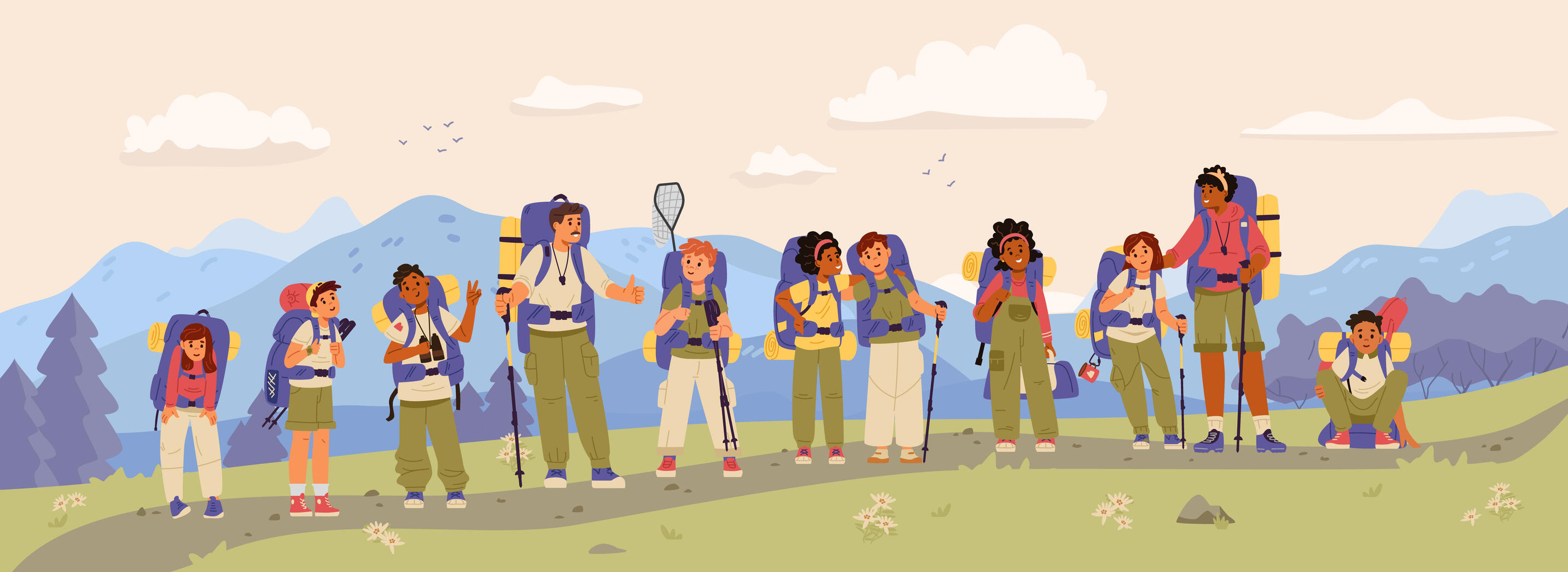 Kids ready for camping.