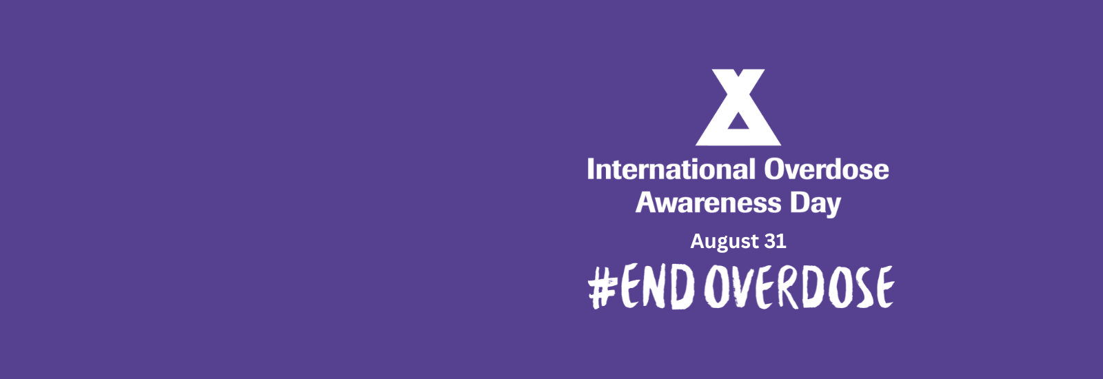 International Overdose Awareness Day symbol on a purple background and #EndOverdose