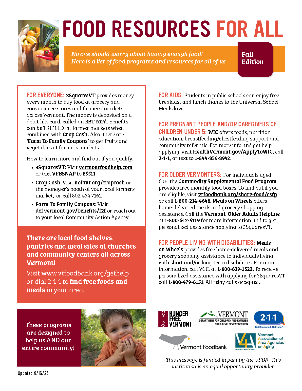 Food Resources for All flyer