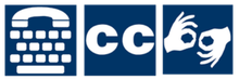 TTY, closed caption and sign language icons.