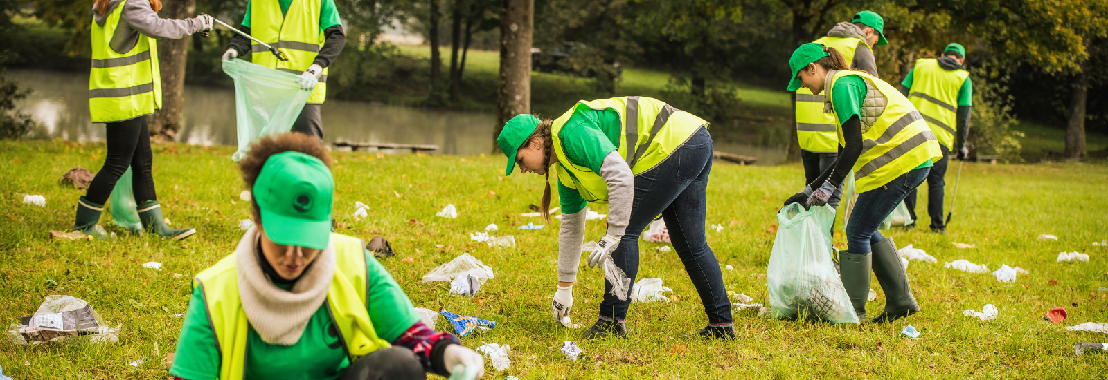 People picking up garbage on Green Up Day.
