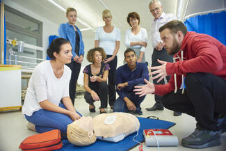 EMS instructor teaching a class.