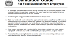 Sanitation Guide for Food Establishment Employees